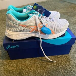 ASICS Women's White and Orange Running Shoes